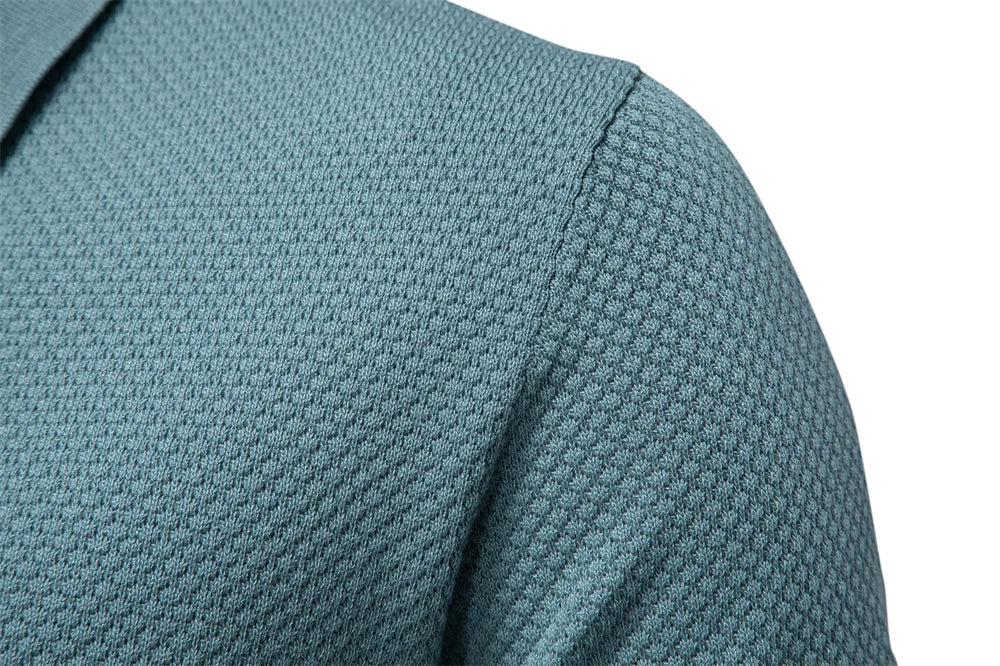 Men's Premium Solid Polo Shirt | Breathable Knit Casual Top