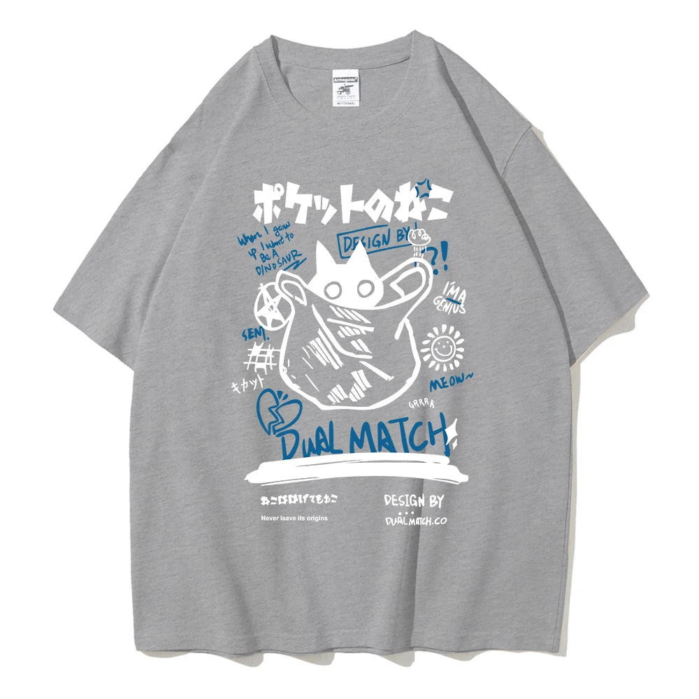Kawaii Cat Harajuku Streetwear Tee
