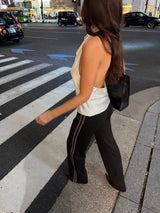Women's Black Low-Rise Flared Yoga Pants