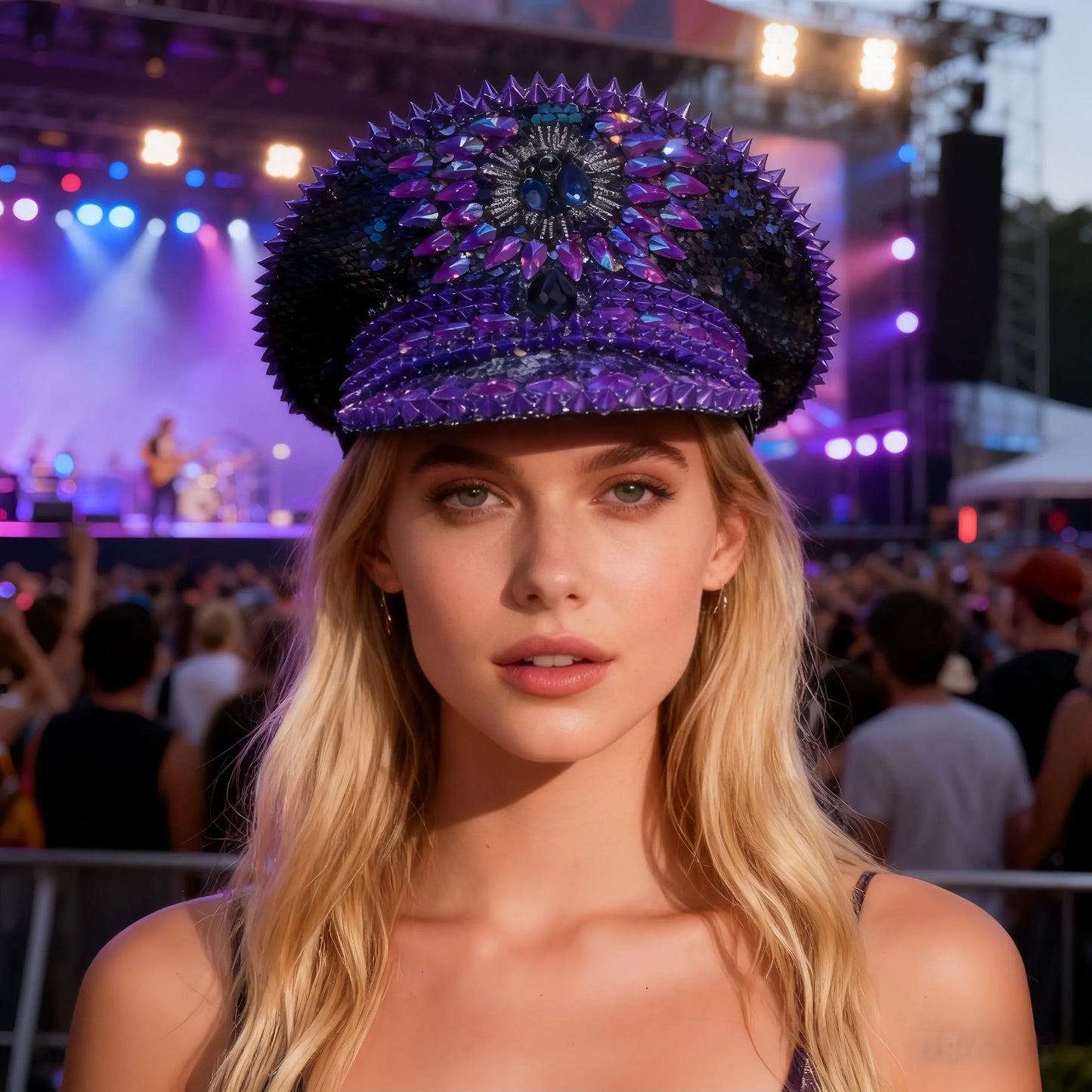 Rhinestone Captain Hat | Festival & Masquerade Cap