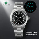 Militado ML08 Vintage Quartz Watch Ronda 515 Movement Ar Sapphire Mirror 38Mm Wrist Watch Date Super Luminous Waterproof Watches
