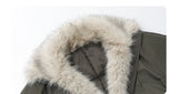 Women's Hooded Down Jacket with Faux Fur Collar