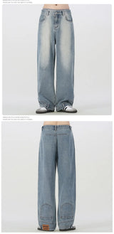 Retro Wide-Leg Baggy Denim Jeans – Unisex Straight Fit