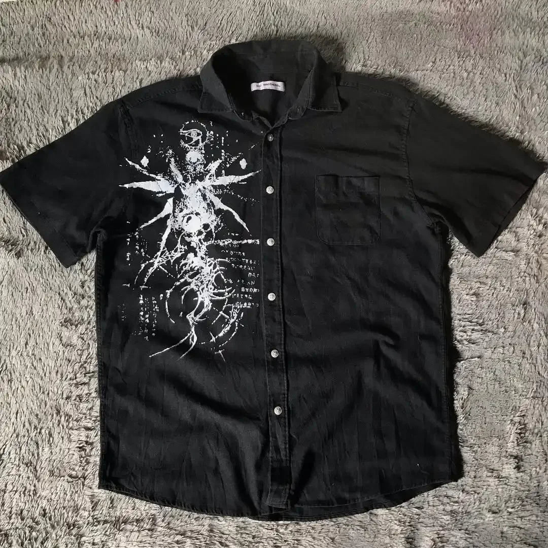 Men’s Y2K Gothic Skull Graphic Shirt