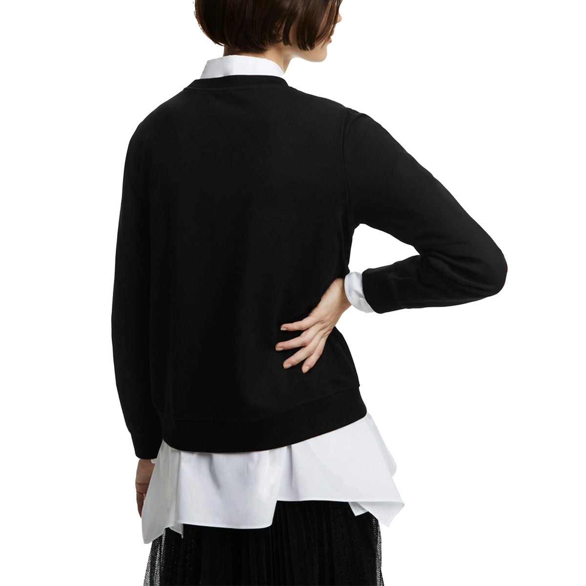 Floral Embroidered Women's Pullover Sweatshirt with O-Neck