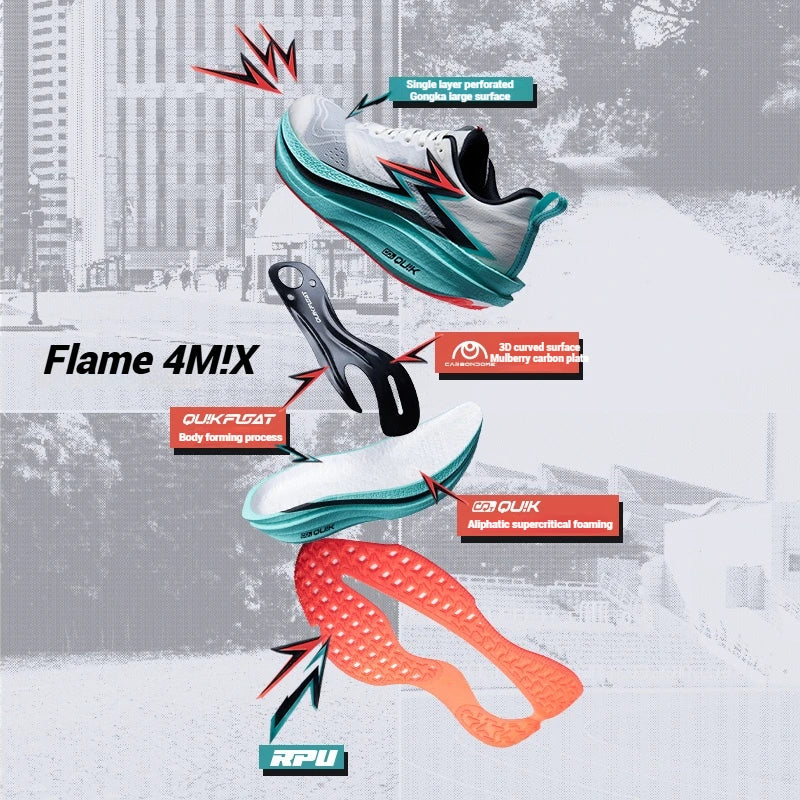 361 Degrees Flame 4.0 MIX Men‘s Running Shoes Racing Marathon Carbon Plate Stable Wear-resistant Jogging Male Sneaker 672512204