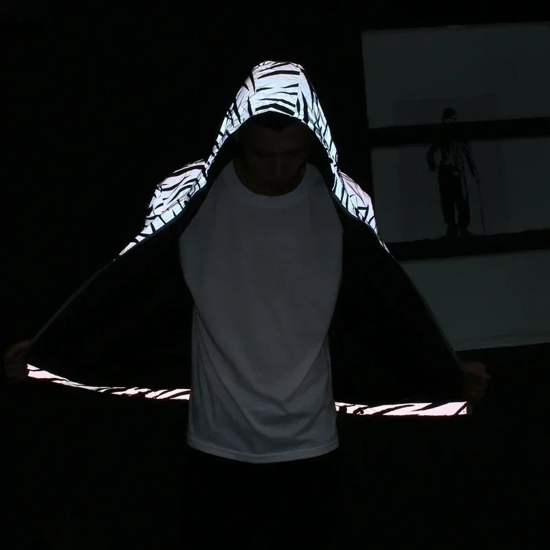 Men's Reflective Night-Shine Hooded Windbreaker