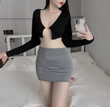 Women's Stretch Knit Pencil Mini Skirt