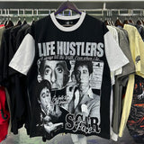 Oversized Rhinestone Cotton Crew Neck T-Shirt