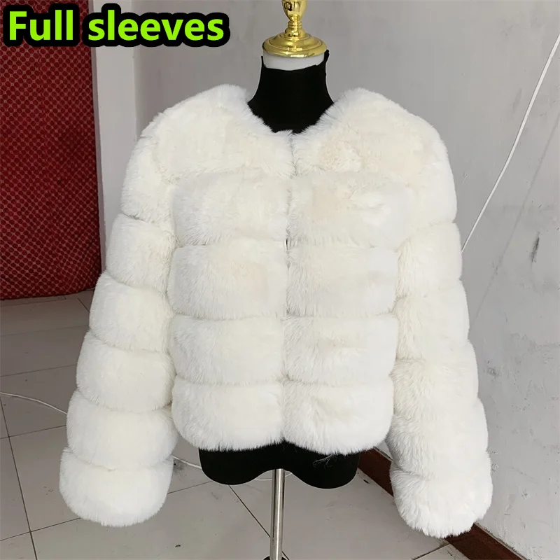 Elegant Winter Faux Fox Fur Crop Jacket
