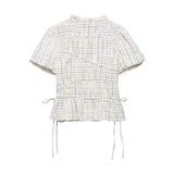 TFAFXY 2026 Summer Bow Plaid Embroidered Blouse Women Sets A-line Midi Long Skirt Suits Y2K
