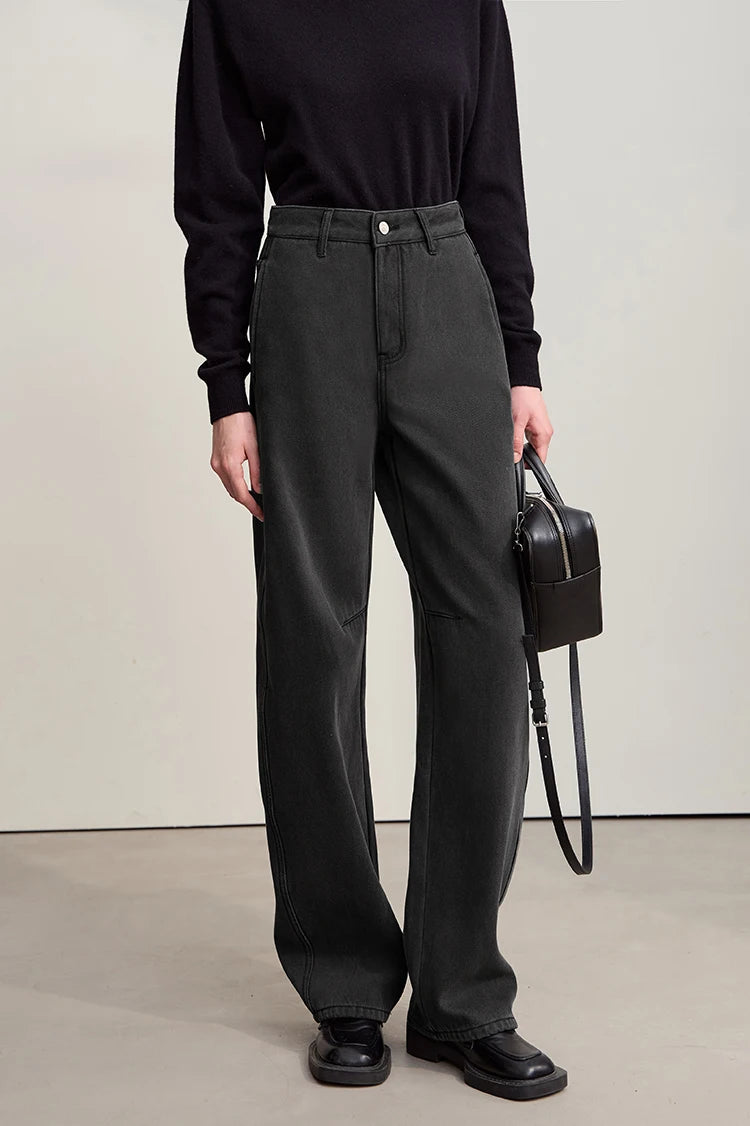 AMII Wide-Leg Warm Jeans – Winter 2025 | Women's