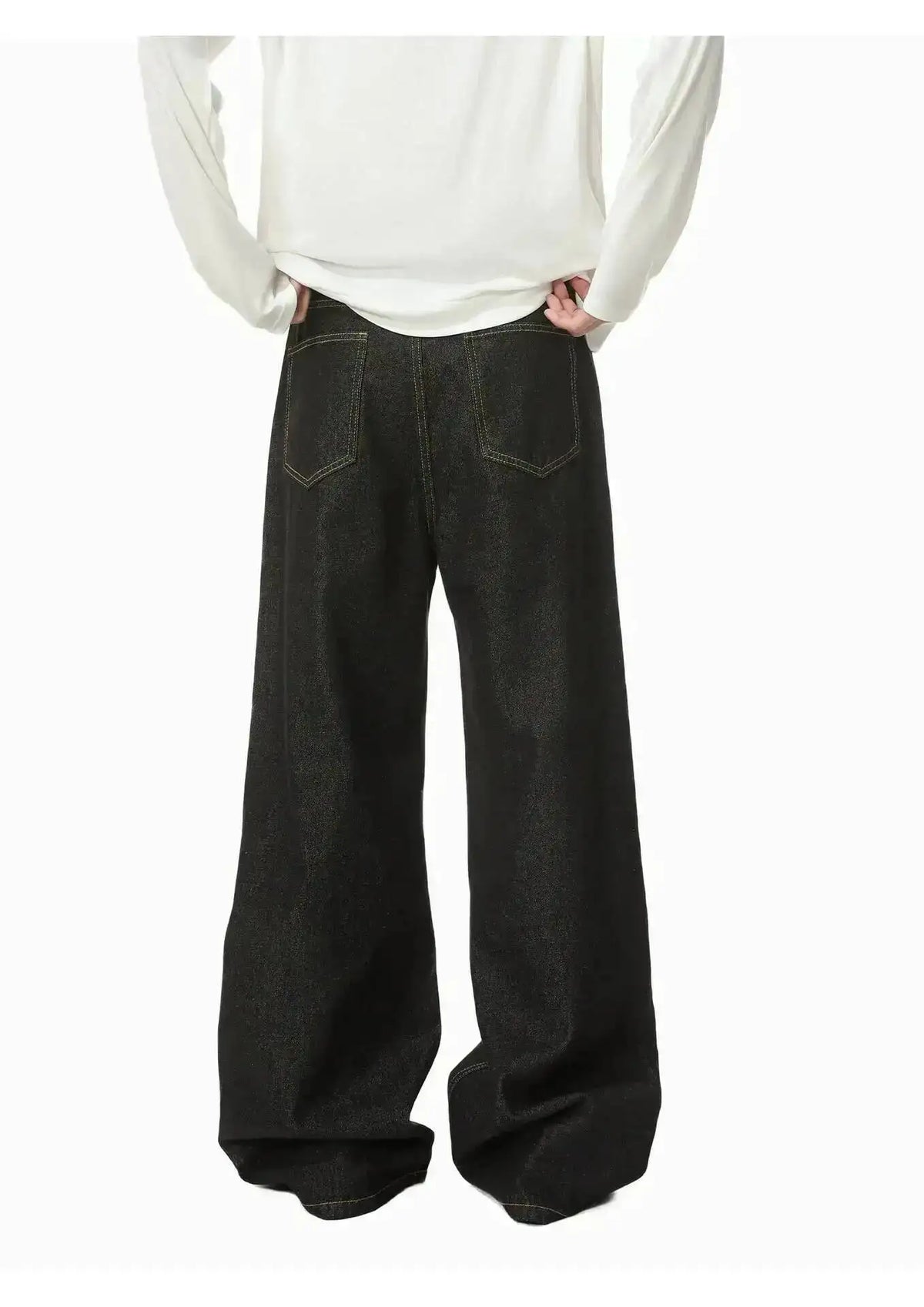 IEFB Men's Straight Denim Pants New Cleanfit Solid Color Korean Version Wide Leg Versatile Casual Jeans Trend New Autumn  9C1519