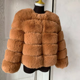 Elegant Winter Faux Fox Fur Crop Jacket