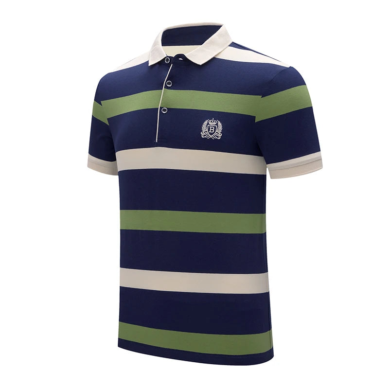 Men's Striped Cotton Polo Shirt | Casual Summer Style