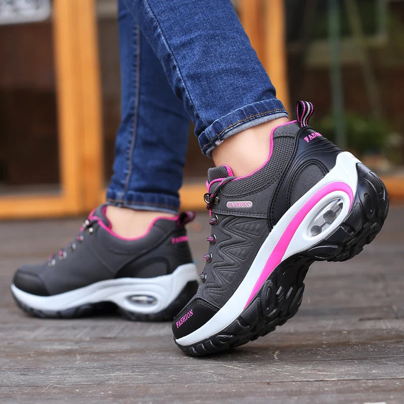 SALUDAS women casual sneakers Non-slip thick-soled height-enhancing casual running shoes light walking sheos