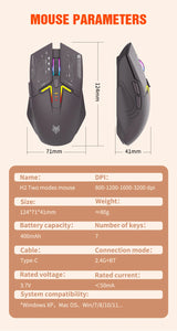 XUNFOX H2 Bluetooth Wireless Mouse Laptop Desktop Home Office Magnetic Fast Charging Luminous Mouse