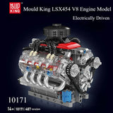 MOULD KING 10171 Technical Motorized LSX454 V8 Engine Building Block Toys Educational Car Bricks Children MOC Toys Gift For Kids