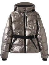 Women's Hooded Winter Parka – Insulated Mid-Waist Jacket with Adjustable Belt
