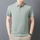 Men's Striped Polo Shirt – Breathable Summer Style