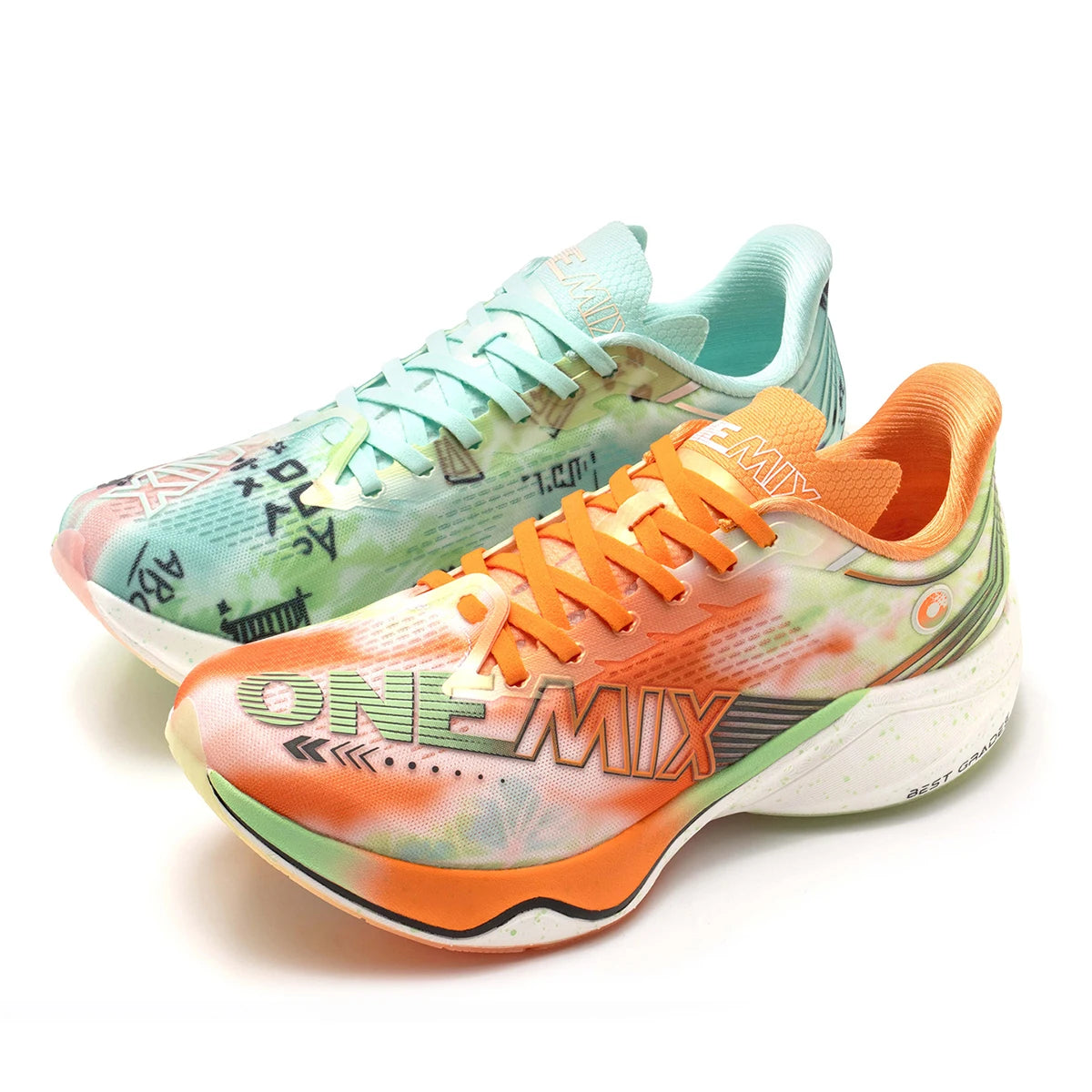 ONEMIX Nylon Carbon Plate Racing Running Training Shoes Men Full-length Shock Absorption Sports Carbon Plate Walking Sneakers
