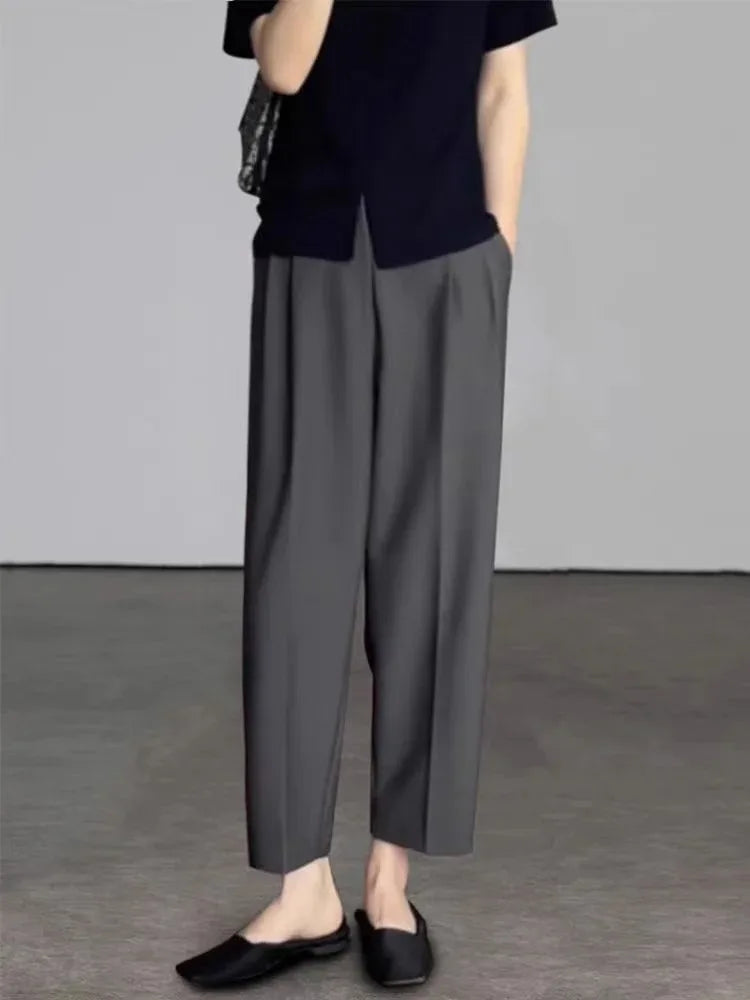 Women's High-Waist Ankle-Length Office Pants