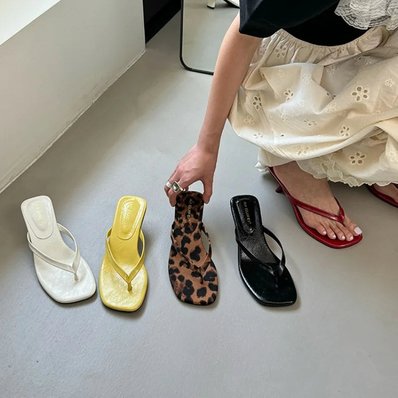 Bailamos 2025 Brand Women Slippers High Heels Sandals Sexy Open Toe Party Wedding Summer Shoes Woman Soft Outdoor Slides Beach F