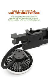 SEAMETAL Dual-Head USB Car Fan | 3-Speed 360° Cooling