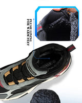 Baasploa Winter Men Shoes Fashion Plush Warm Waterproof Leather Sports Shoes Male Casual Outdoor Non-Slip Lace up Walking Shoes