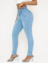 Women's High-Waist Slim Denim Jeans – Butt-Lifting Stretch Fit