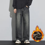 Men's Fleece-Lined Wide-Leg Jeans – Winter Warmth