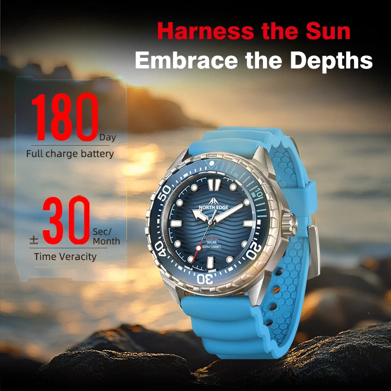 TRITON Men's Solar Dive Watch with Ceramic Bezel