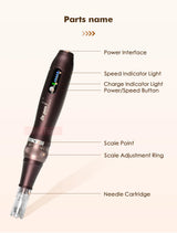 Dr pen Ultima A10 With 12 pcs Cartridge Wireless Derma Pen Skin Care Kit Microneedle Beauty Machine Needle Length 0.25 mm
