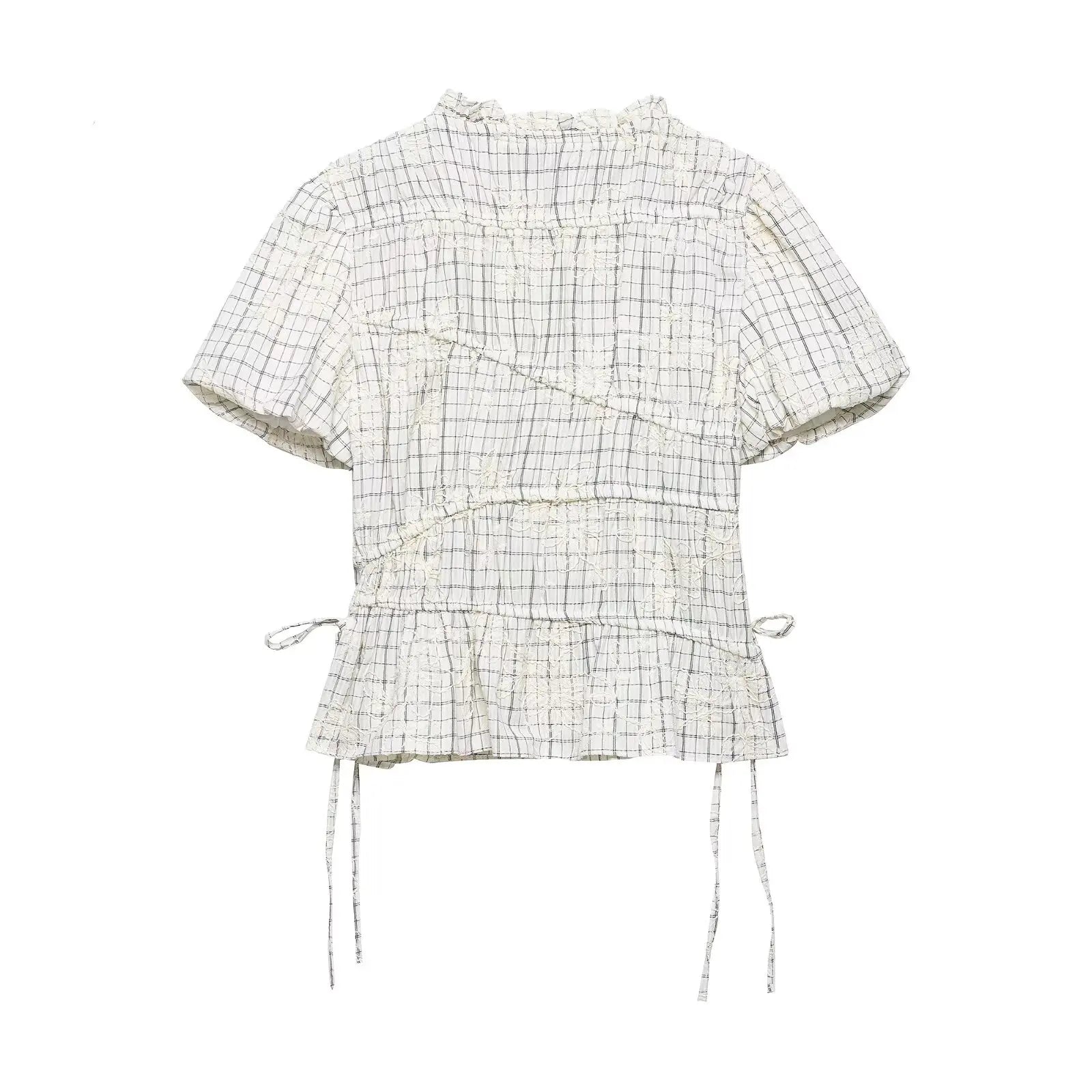 TFAFXY 2026 Summer Bow Plaid Embroidered Blouse Women Sets A-line Midi Long Skirt Suits Y2K