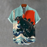 Men’s Japanese Animal Graphic Hawaiian Shirt