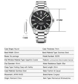 Corgeut 41mm Luxury NH35 Movt Man Sport Clock Automatic Relogio Masculino Mechanical Wristwatch Sapphire Steel Band Men's Watch