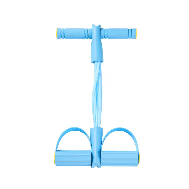 6 Tubes Natural Rubber Pedal Resistance Bands with Handles Multifunctional Yoga Pedal Puller Elastic Tension Rope Full Body Slimming Stretching Trainer Fitness Exercise Equipment for Abdomen Waist Arm Leg Home Gym Yoga Workou