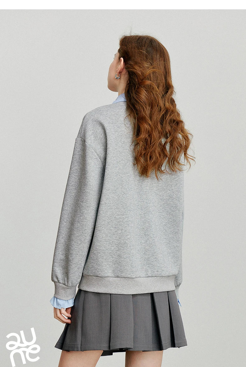 Women's Floral Embroidered Layered-Look Sweatshirt