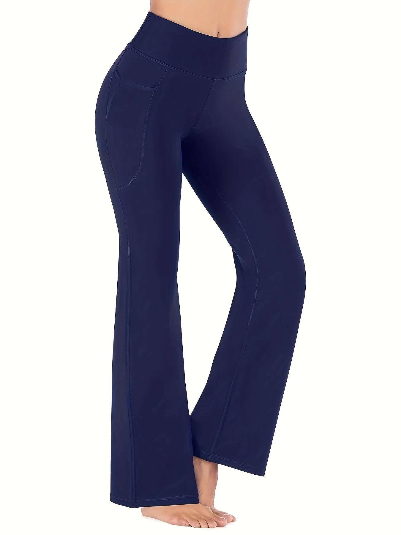 High-Waisted Flare Yoga Pants with Pockets