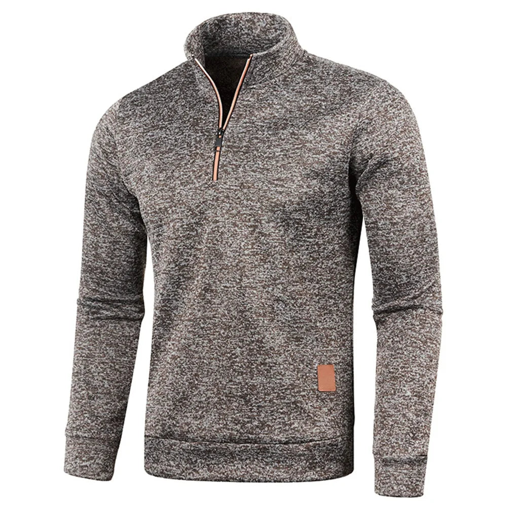 Men's Sweatshirts Half Zipper Pullover Male Long Sleeve Flleece Sweater Standcollar Snowflakes Hoodies Men Clothes