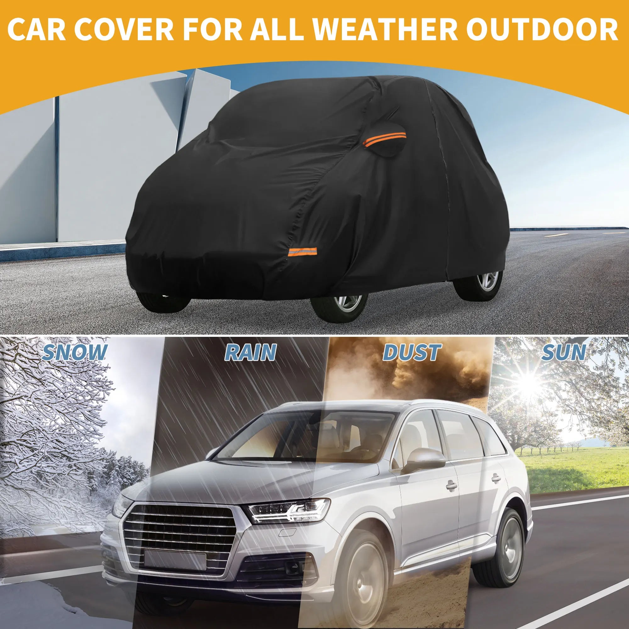UXCELL Smart Fortwo Waterproof Full Car Cover | Reflective