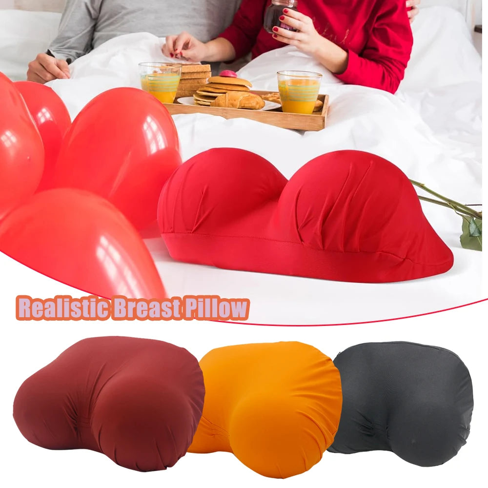 Slow Rebound Memory Foam Breast Pillow Realistic Female Chest Cushion for Sleeping Anxiety Relief Anime Lover Gift for Men Soft