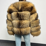 Luxury Women’s Real Raccoon & Fox Fur Jacket | Premium Winter Outerwear