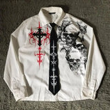 Men’s Y2K Gothic Skull Graphic Shirt