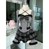 Japanese Sweet Preppy Style Skirt Set Women Kawaii Lace Patchwork Bow Tops + Y2k Plaid Mini Skirt Elegant Outifits 2 Piece Set