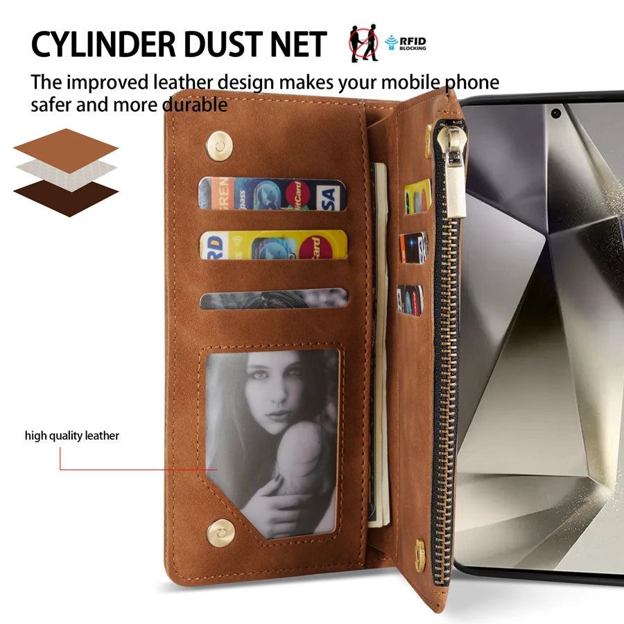 Samsung Galaxy Wallet Case with Strap & Stand