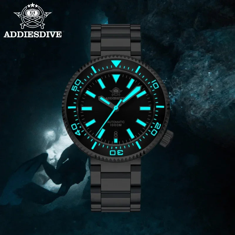 ADDIESDIVE Men's Diver's Watches 1000m Sapphire Glass Super Luminous Calendar 8215 Automatic Mechanical Wristwatch Luxury Watch