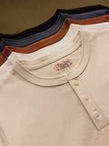 Heavyweight Cotton Henley Tee – Vintage Everyday Essential