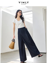 Vimly High-Waist Baggy Wide-Leg Denim Jeans for Women