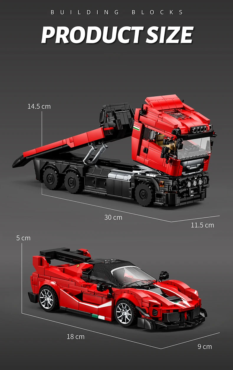Technical Blocks Truck Sets Trailer Cars Transport Vehicle Creative MOC Building Toys Birthday Gifts Adult 1728Pcs Bricks Model